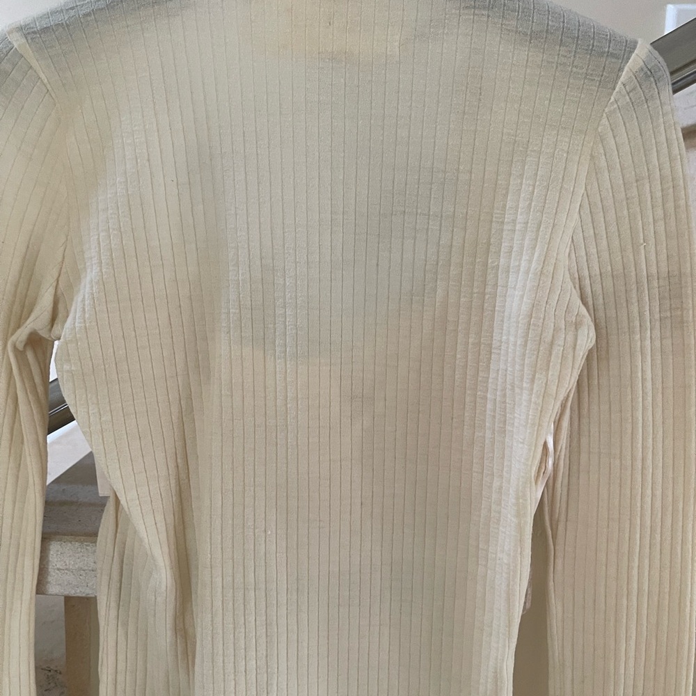 Cream long sleeve Lace knit bra style Top - Picture 11 of 12